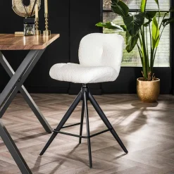 WoonStijl Barstoel Comfort draaibaar Boucle Wit Best