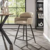 WoonStijl Barstoel draaibaar boucle ronde rug zand Hot