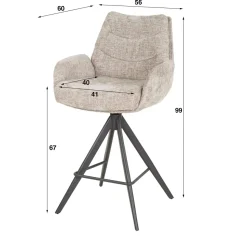 WoonStijl Barstoel lounge Rich zand Online