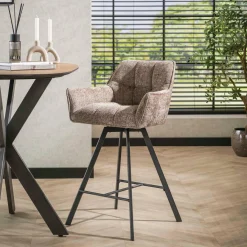 WoonStijl Barstoel raster draaibaar Rich Zandkleur Outlet