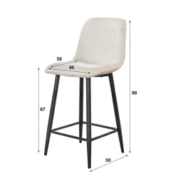 WoonStijl Barstoel Rib Rock zand Sale