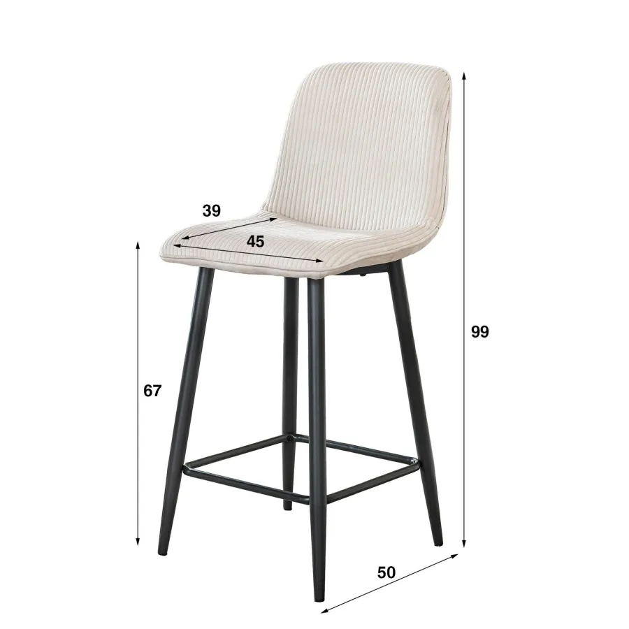 WoonStijl Barstoel Rib Rock zand Sale