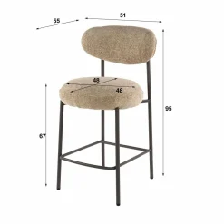 WoonStijl Barstoel Round Cargo zand New