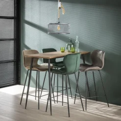 WoonStijl Barstoel velvet ronde buis Groen velvet Best