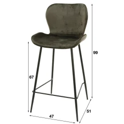 WoonStijl Barstoel Velvet ronde buis antraciet Hot