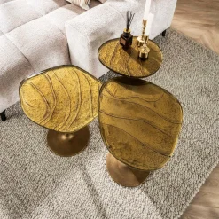 WoonStijl Bijzettafel L Eclipse goud antiek finish New