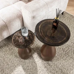WoonStijl Bijzettafel M druppel Eclipse koper antiek finish