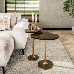 WoonStijl Bijzettafel M Eclipse Goud antiek finish Clearance