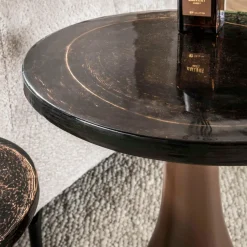 WoonStijl Bijzettafel S druppel Eclipse koper antiek finish Outlet