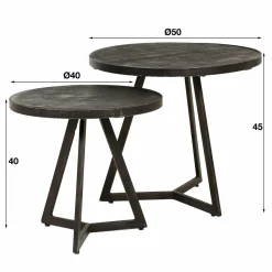 WoonStijl Bijzettafel set van 2 Yucon black Online