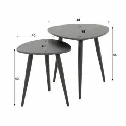 WoonStijl Bijzettafel set van 2 driehoekig ceramic Online