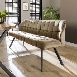 WoonStijl Eetkamerbank raster 180 velvet champagne New