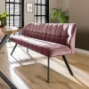 WoonStijl Eetkamerbank raster 180 velvet roze New
