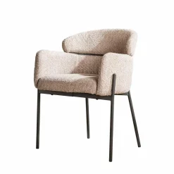 WoonStijl Eetkamerstoel Boucle ronde rug Curva zand Best