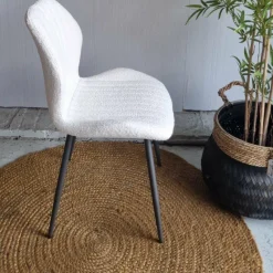 WoonStijl Eetkamerstoel Lende Boucle wit