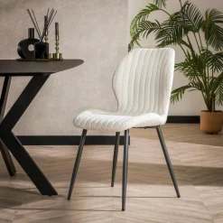 WoonStijl Eetkamerstoel Lende Boucle wit