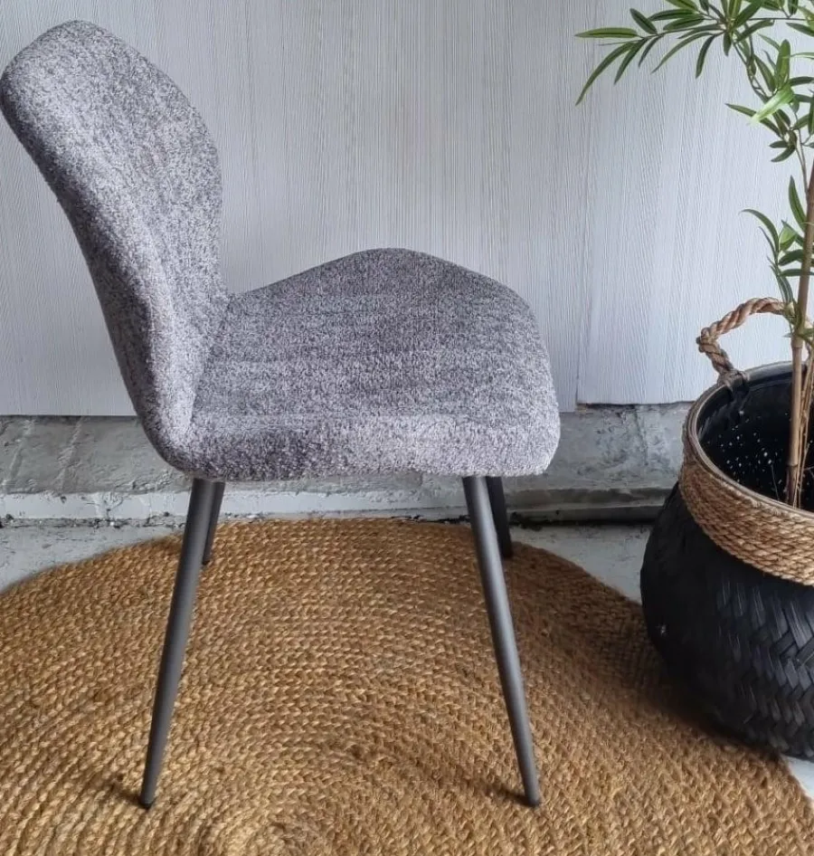 WoonStijl Eetkamerstoel Lende Boucle grijs New