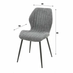 WoonStijl Eetkamerstoel Lende Boucle grijs New