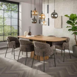 WoonStijl Eetkamerstoel ronde rug Curva Hoven Taupe Clearance
