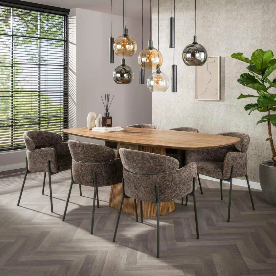 WoonStijl Eetkamerstoel ronde rug Curva Hoven Taupe Clearance