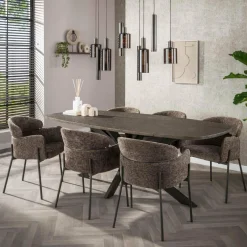 WoonStijl Eetkamerstoel ronde rug Curva Hoven Taupe Clearance