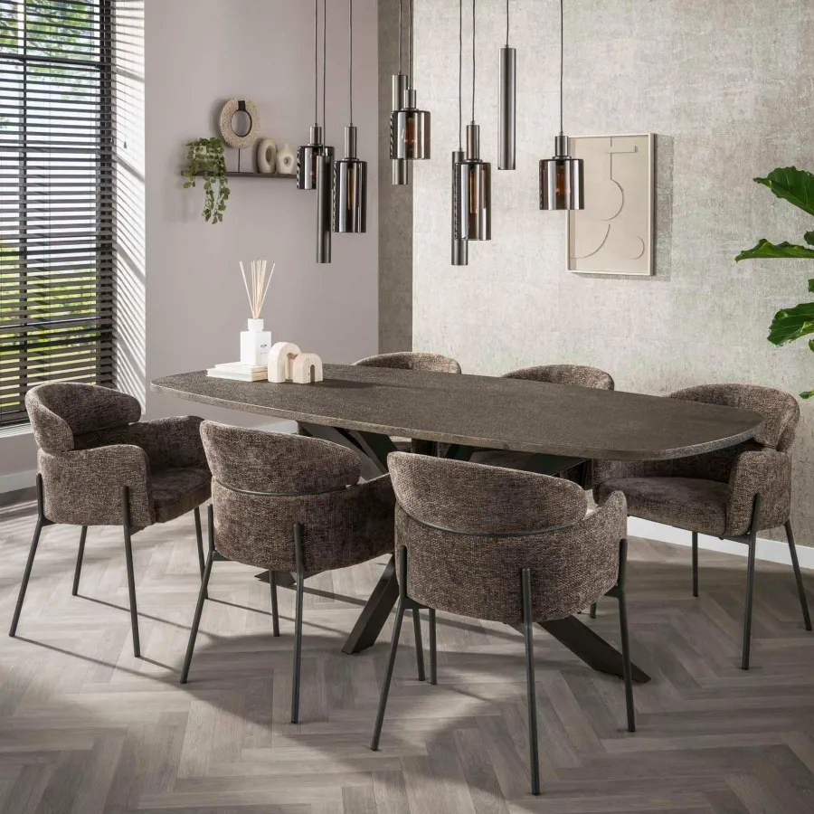 WoonStijl Eetkamerstoel ronde rug Curva Hoven Taupe Clearance