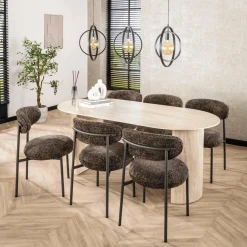 WoonStijl Eetkamerstoel round Tissee cargo bruin Clearance