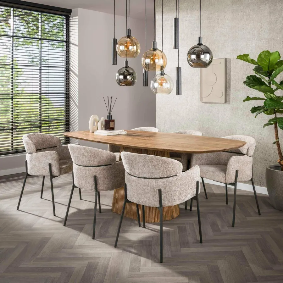 WoonStijl Eetkamerstoel ronde rug Curva Hoven Zand New