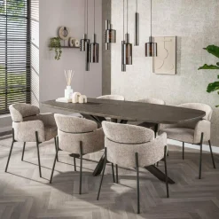 WoonStijl Eetkamerstoel ronde rug Curva Hoven Zand New