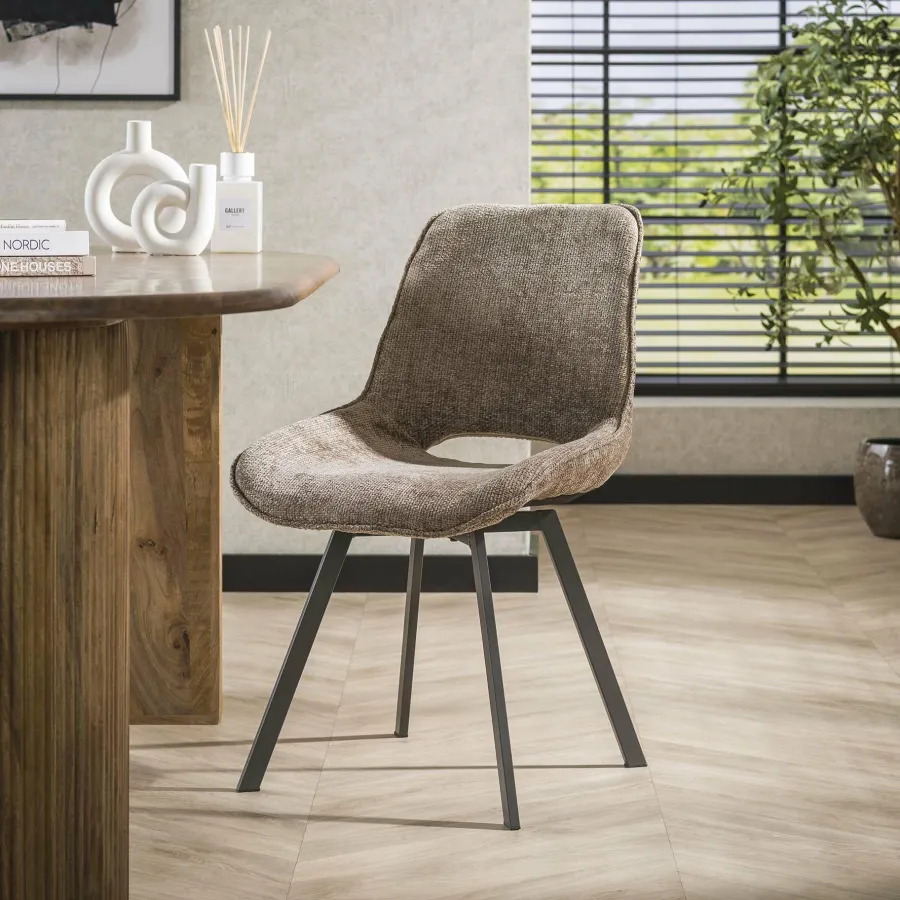 WoonStijl Eetkamerstoel Swivel - Rich champagne Clearance