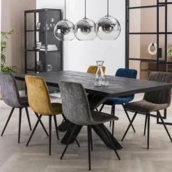 WoonStijl Eetkamerstoel velvet straight stitch - Groen of goud Discount
