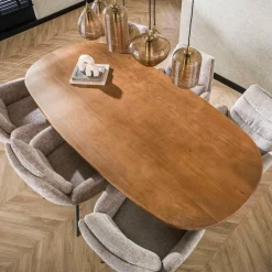 WoonStijl Eetkamertafel 180 Cliff ovale buis mango Clearance