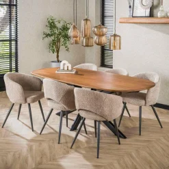 WoonStijl Eetkamertafel 215 Cliff ovale buis mango Online