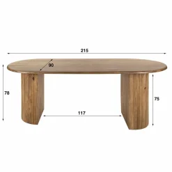WoonStijl Eetkamertafel 215 cm wave Discount