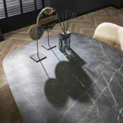 WoonStijl Eetkamertafel 215 deens ovaal zwart bruin New