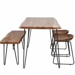 WoonStijl Eetkamertafel edge Massief acacia naturel - 130 cm Best