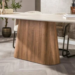 WoonStijl Eettafel Romano Centro deens ovaal 215cm / 3D keramiek travertin Sale
