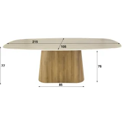WoonStijl Eettafel Romano Centro deens ovaal 215cm / 3D keramiek travertin Sale