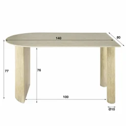 WoonStijl Eettafel Romano Arch 1-side 140 Best