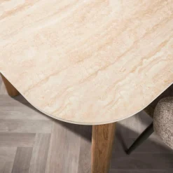 WoonStijl Eettafel Romano Curvo 180 cm Keramiek travertin Discount