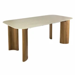 WoonStijl Eettafel Romano Curvo 180 cm Keramiek travertin Discount