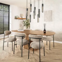 WoonStijl Eettafel Wave centrale poot 215 cm New