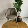 WoonStijl Eettafelfauteuil Striped PU Taupe Outlet