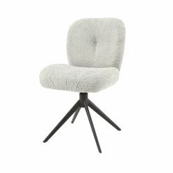 WoonStijl Eettafelstoel Comfort draaibaar Boucle Zilver Discount