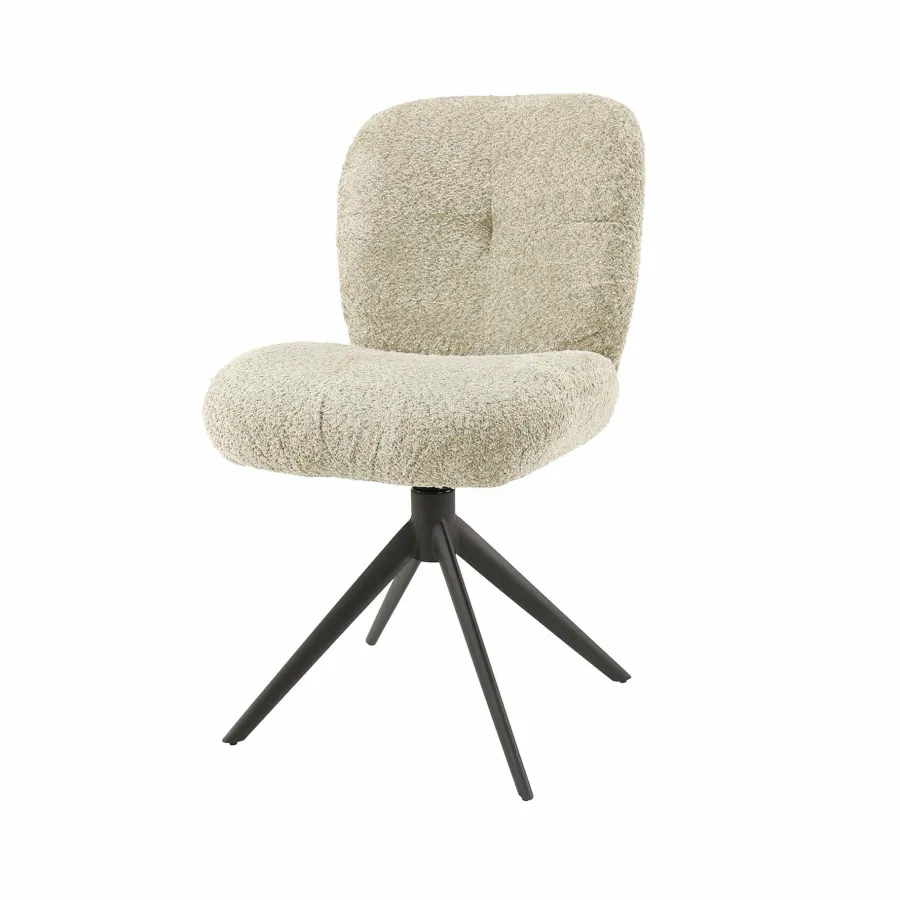 WoonStijl Eettafelstoel Comfort draaibaar Boucle Zand Outlet