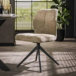WoonStijl Eettafelstoel hoge rug Spring Polo zandkleur showroommodellen Best