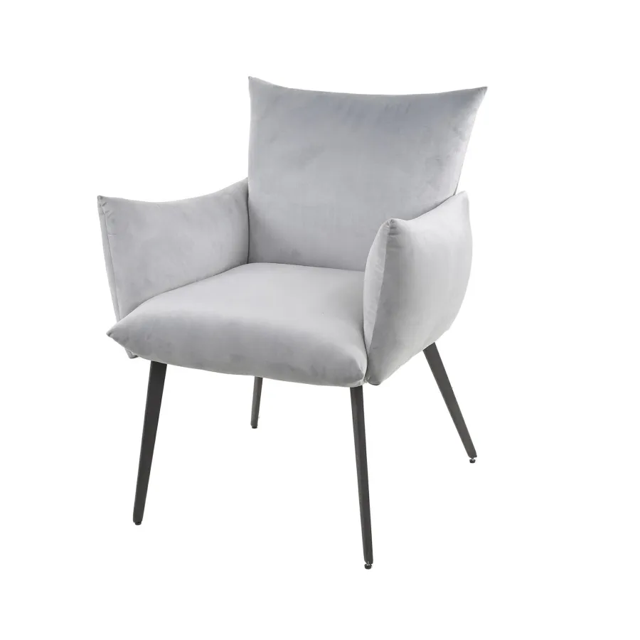 WoonStijl Eettafelstoel Lobby velvet zilverkleurig Discount