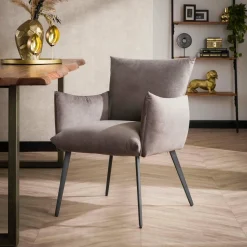 WoonStijl Eettafelstoel Lobby velvet antraciet Online