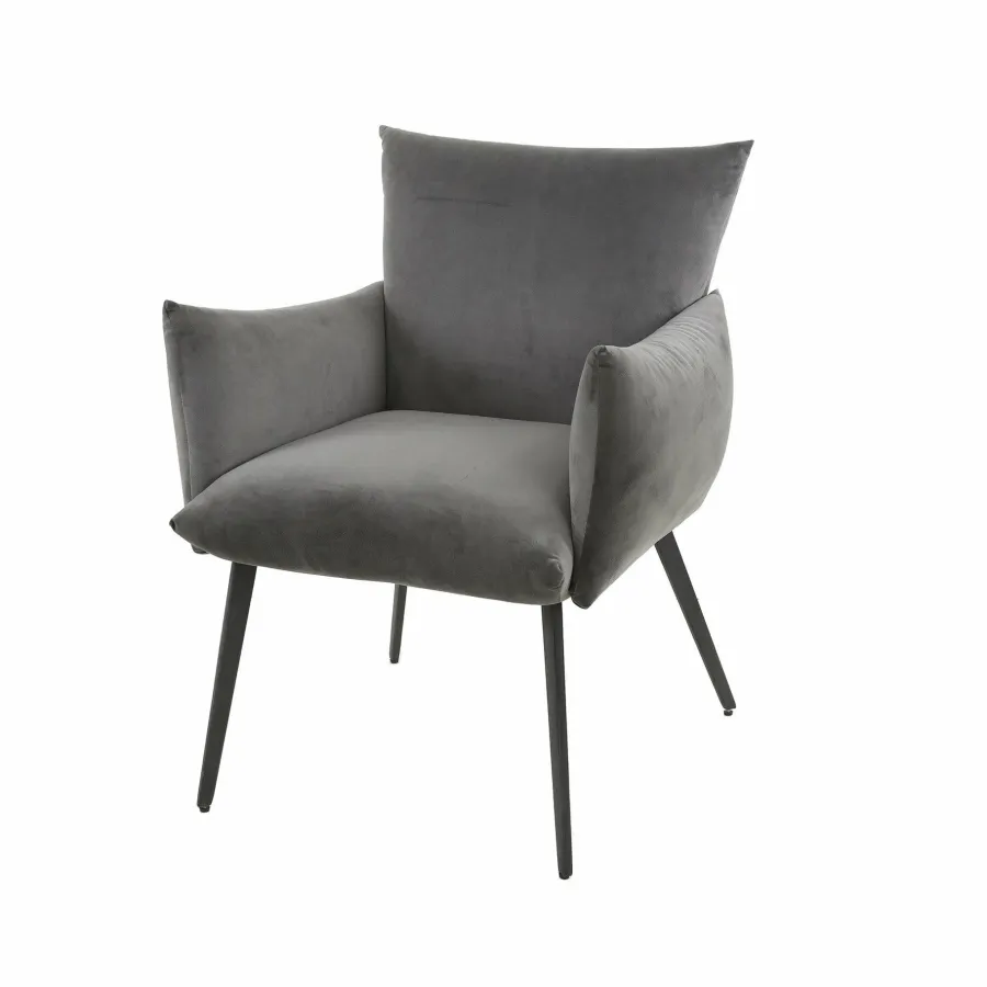 WoonStijl Eettafelstoel Lobby velvet antraciet Online