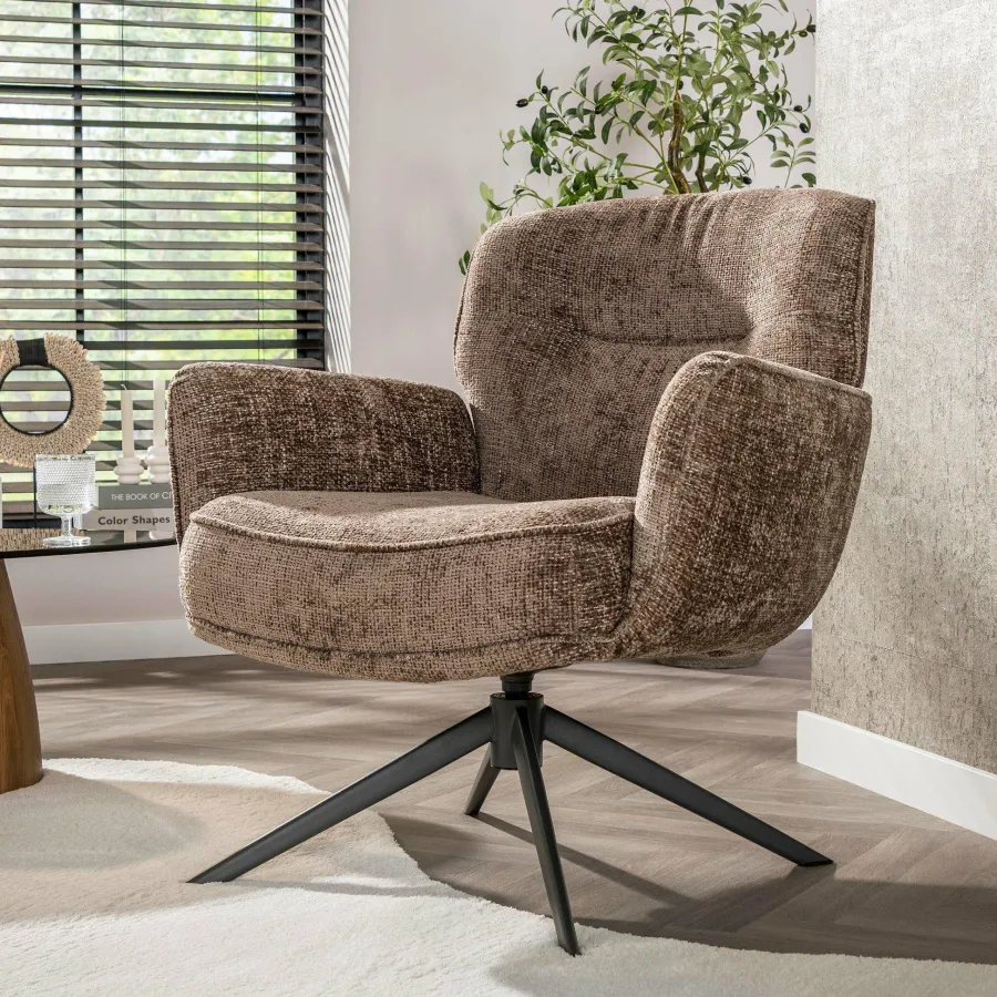 WoonStijl Fauteuil Forza draaibaar Hoven champagne
